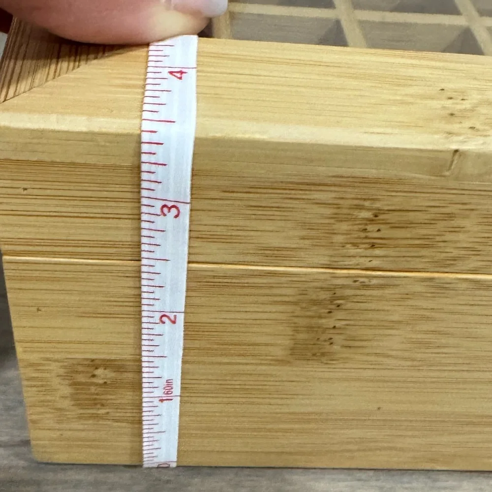 Bamboo Wooden Storage Box with 24 single inserts, Like New